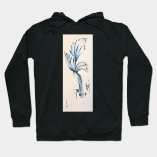 River Queen - Watercolor painting of a Betta Fighting Fish Hoodie